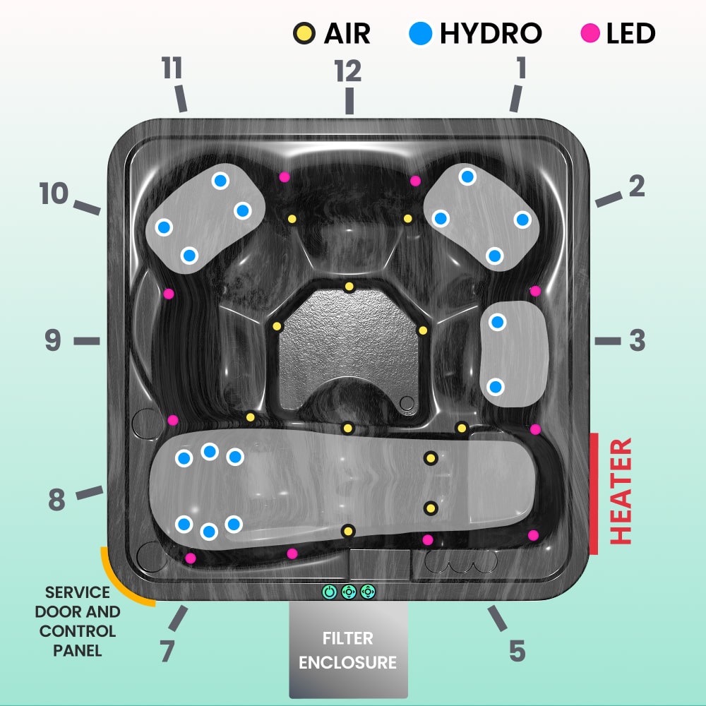 Premium Sand Filter Square Lounge Wood Fired Hot Tub | Optimal Configuration