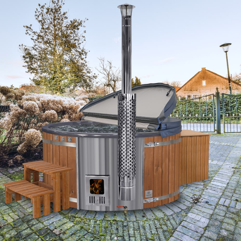 Super Offer Premium Wood Fired Hot Tub with Sand Filter &  Blue Lagoon UV-C