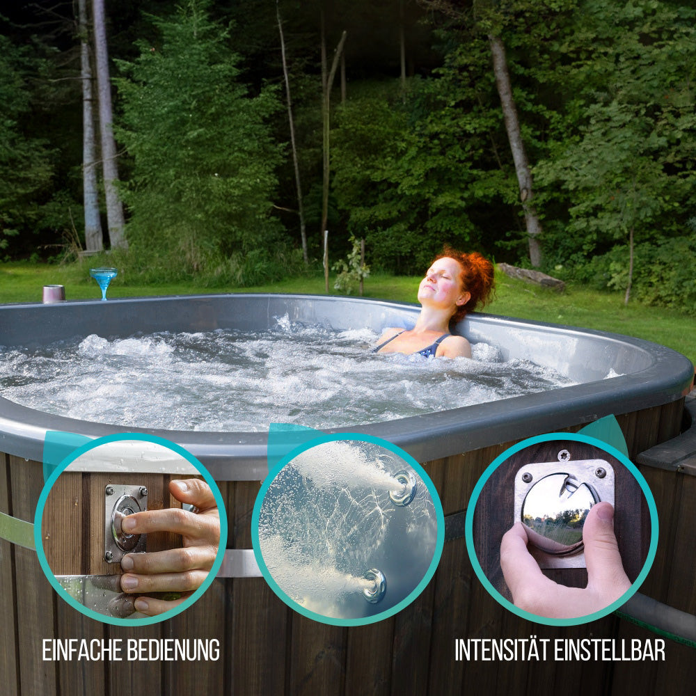 Bain nordique carré | Couleurs métalliques / marbre | 4-6 personnes | Configurable