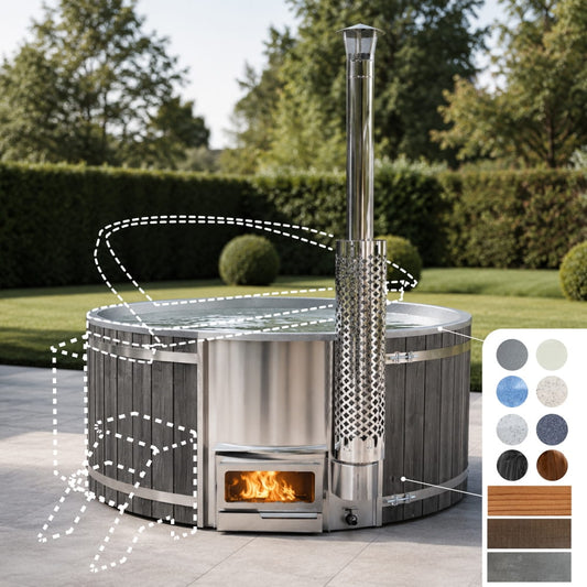 Bain nordique rond  | Poêle Horizon™  | 4-6 personnes | Configurable