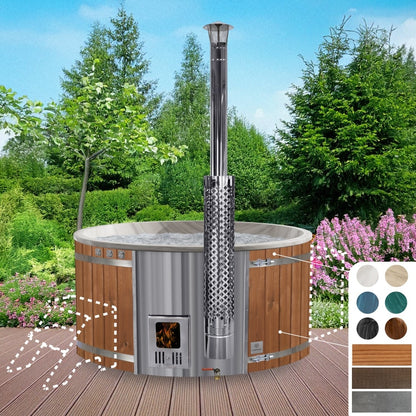 Bain nordique rond | Couleurs marbrées | 4-6 personnes | Configurable