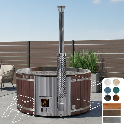 Bain nordique rond | Couleurs marbrées | 6-8 personnes | Configurable