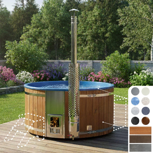 Bain nordique rond | Couleurs marbrées | 4-6 personnes | Configurable