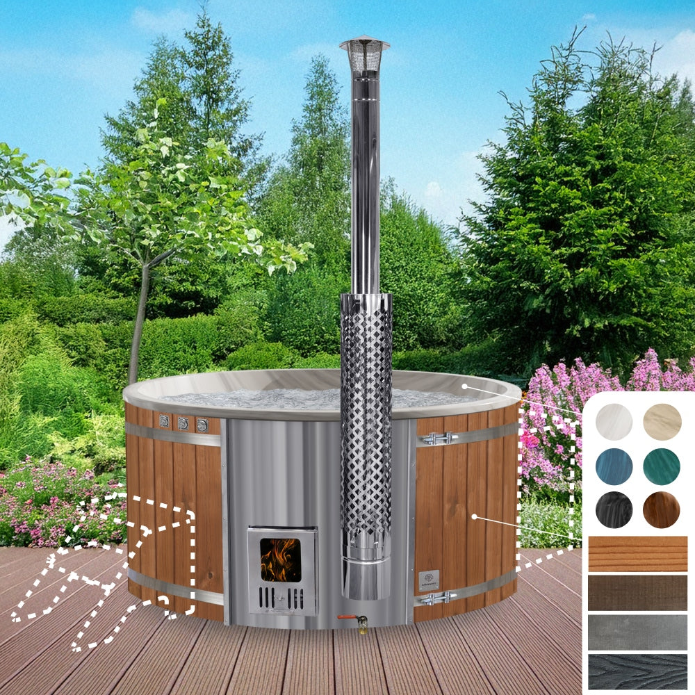 Bain nordique rond | Couleurs marbrées | 4-6 personnes | Configurable