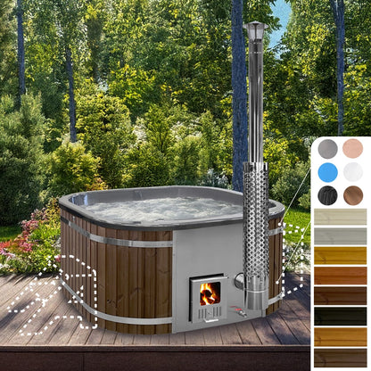 Bain nordique carré | Couleurs métalliques / marbre | 4-6 personnes | Configurable