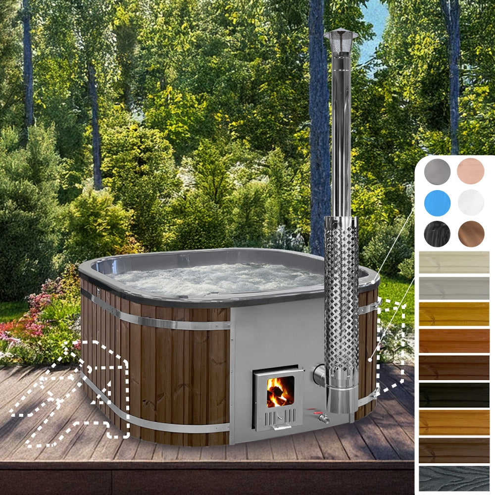Bain nordique carré | Couleurs métalliques / marbre | 4-6 personnes | Configurable