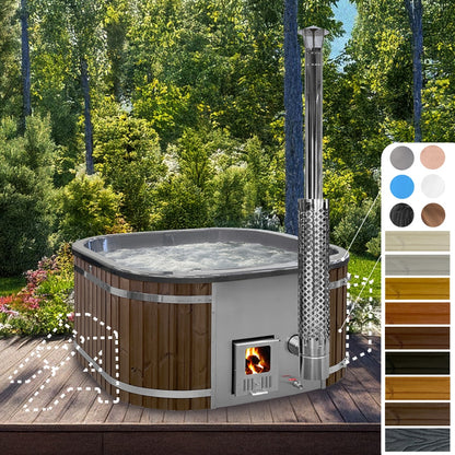 Bain nordique carré | Couleurs métalliques / marbre | 4-6 personnes | Configurable