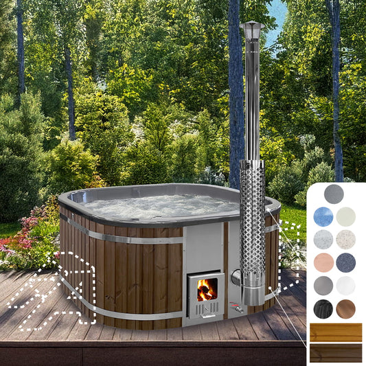 Bain nordique carré | Couleurs métalliques / marbre | 4-6 personnes | Configurable