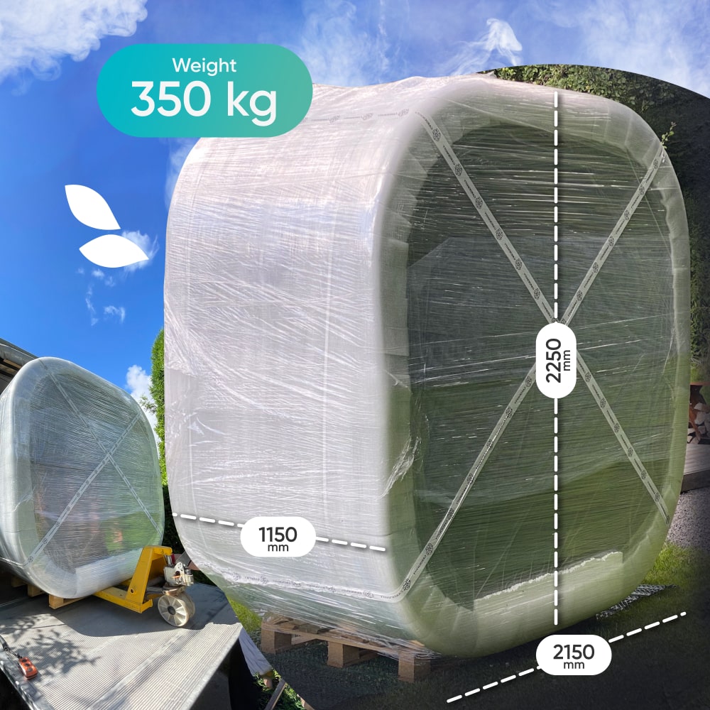 Filtration premium bain nordique carré | Poêle intégré | Système de filtration | 24 jets hydromassants | Pour 4–6 personnes