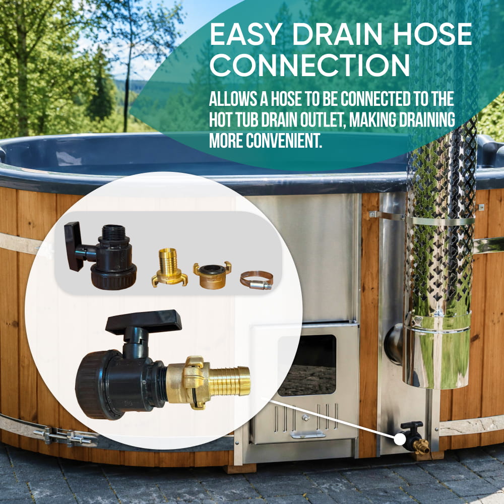 Super Offer | All Inclusive Square  Wood Fired Hot Tub | Air & Hydro Jets | Sand filter & UV-C | 4–6 seater