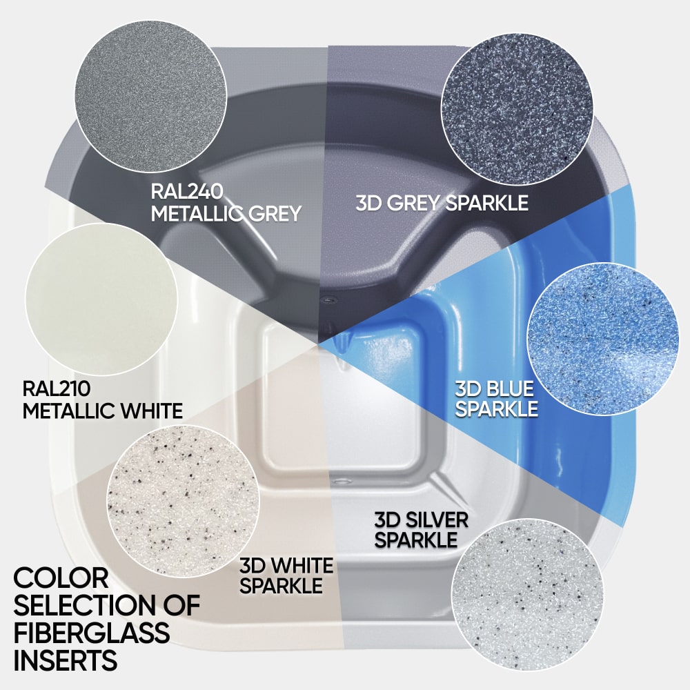 Filtration premium bain nordique carré | Poêle intégré | Système de filtration | 24 jets hydromassants | Pour 4–6 personnes