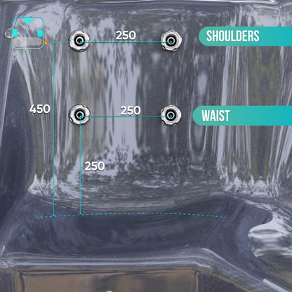 Premium Square Wood-Fired Hot Tub with 34 Hydro Jets & Reclining Lounger – Seats 6