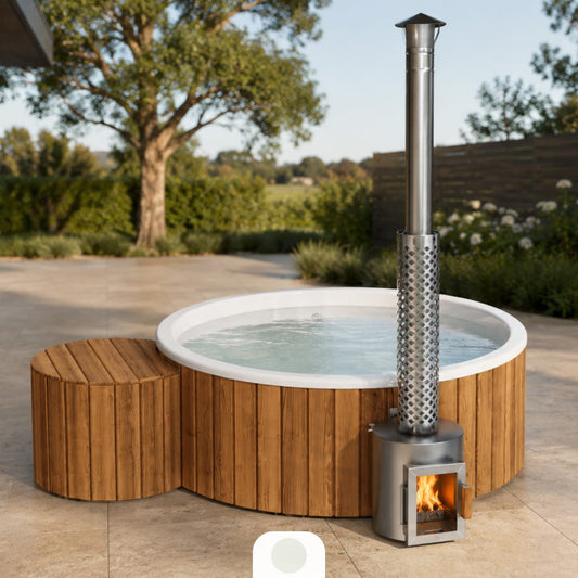 Bain nordique à fond plat avec 12 jets hydromassants et mini LED pour 4 à 6 personnes