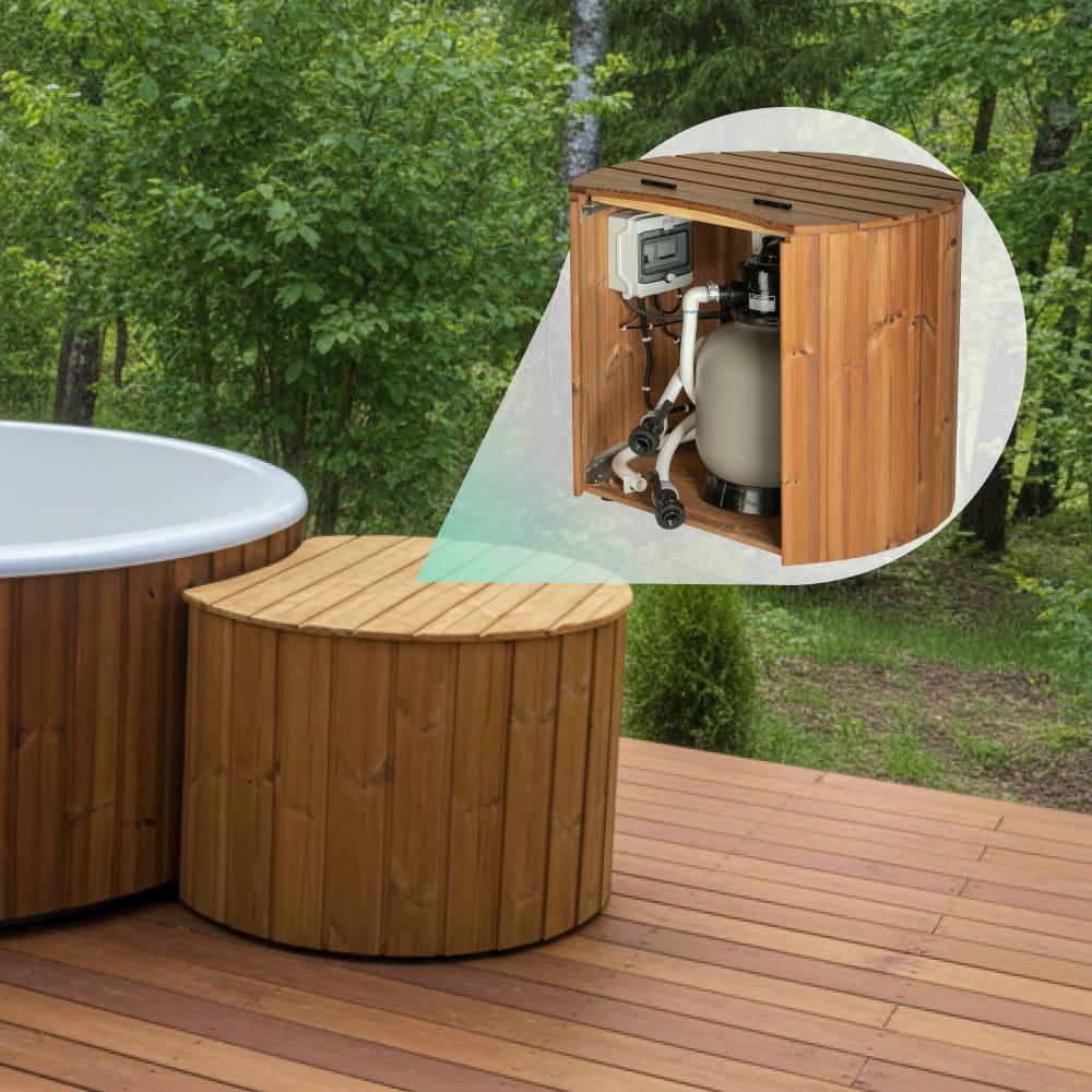 Bain Nordique Bois 3-4 Personnes – Fond Plat, à Configurer