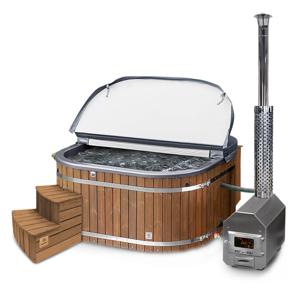 Premium Carré Bain Nordique avec Premium Filtre à Sable | Meilleure configuration | Gris métallisé 6-8 | Pré-configuré | Externe AISI 316