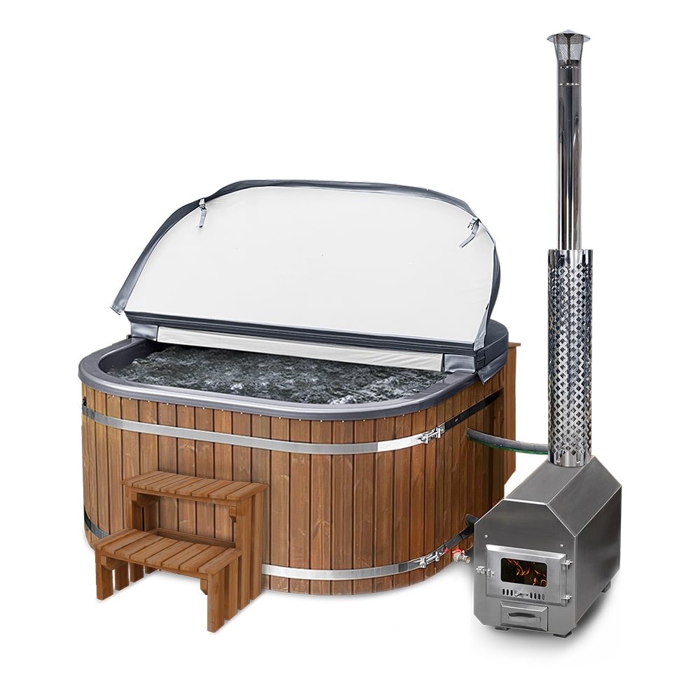 Premium Sand Filter Square Wood Fired Hot Tub | Best Configuration | External Heater