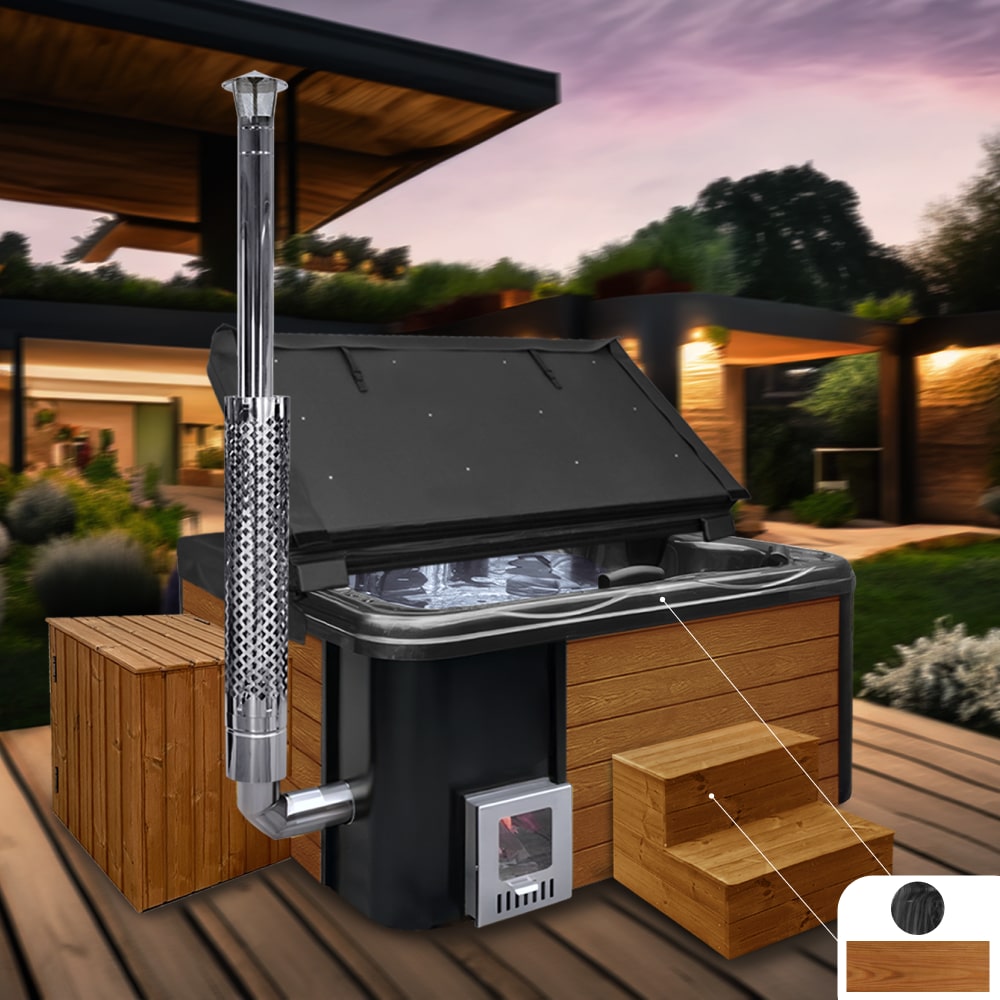 Premium Lounge Bain Nordique avec Filtre à sable | Best-seller | Marbre noir 6 | Pré-configuré | Intégré AISI 316