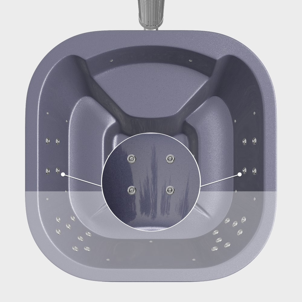 Square Wood Fired Hot Tub for 4-6 with Premium Filter & Targeted Massage with 24 Hydro Jets | Integrated stove