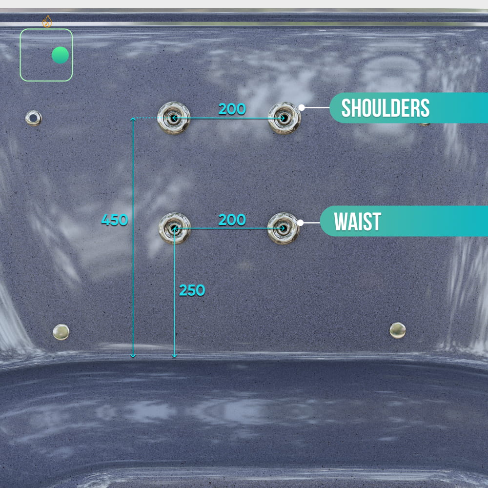 Square Wood Fired Hot Tub for 4-6 with Premium Filter & Targeted Massage With 24 Hydro Jets, Verta stove