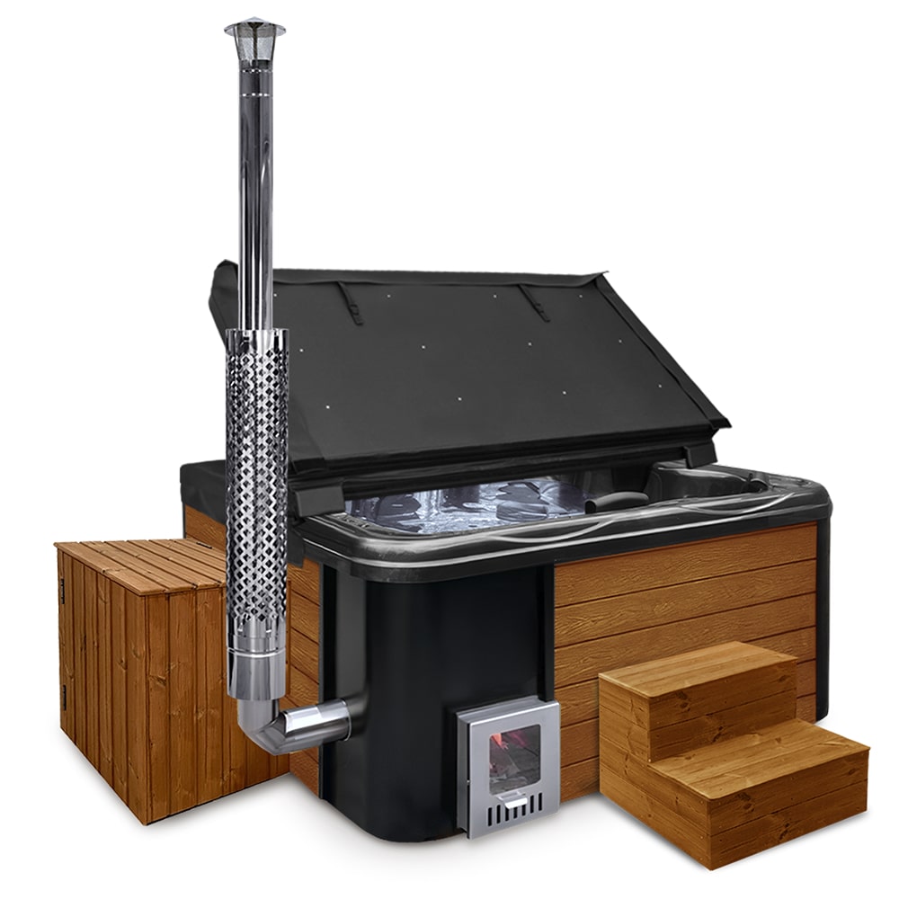 Premium Lounge Bain Nordique avec Filtre à sable | Meilleure configuration | Marbre noir 6 | Pré-configuré | Intégré AISI 316
