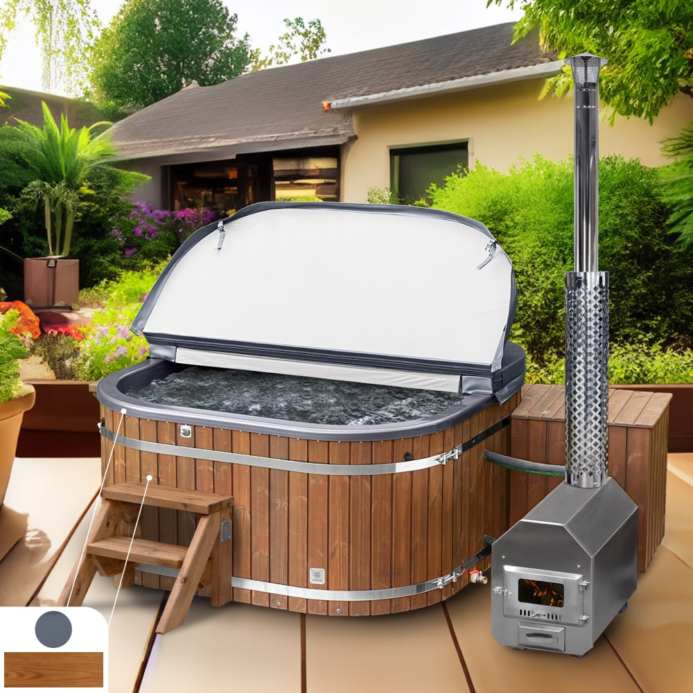 Offre exceptionnelle Bain Nordique | Premium Carré avec Filtre à Sable | Confort |  Gris métallisé 6-8 | Pré-configuré | Externe AISI 304