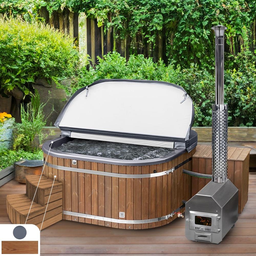Premium Carré Bain Nordique avec Premium Filtre à Sable | Meilleure configuration | Gris métallisé 6-8 | Pré-configuré | Externe AISI 316