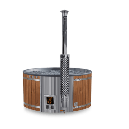 4-6 seater Configure Wood Fired Hot Tub with integrated stainless steel heater and chimney
