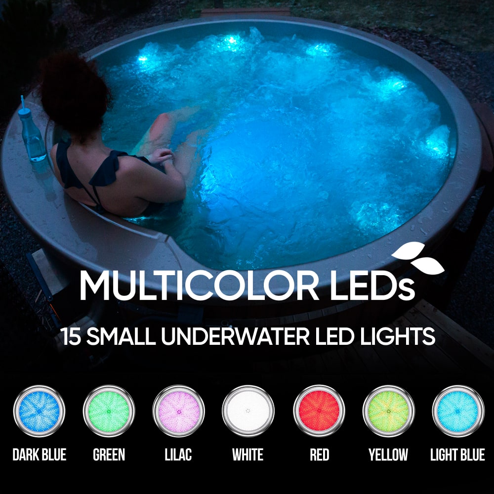 Premium Rond Bain Nordique avec Premium Filtre à sable + UV-C + 3kW | Meilleure configuration | Marbre noir 4-6 | Pré-configuré | Intégré AISI 316