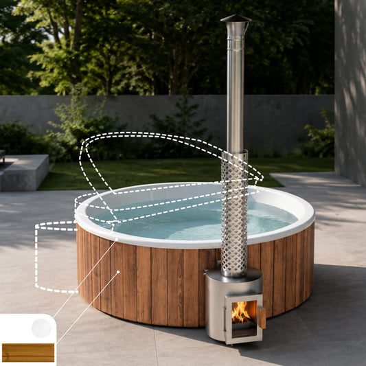 Configurez le bain nordique bas à fond plat pour 4–6 personnes