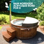 Un bain nordique à bois de type Gardenvity pour 8 personnes dans le jardin